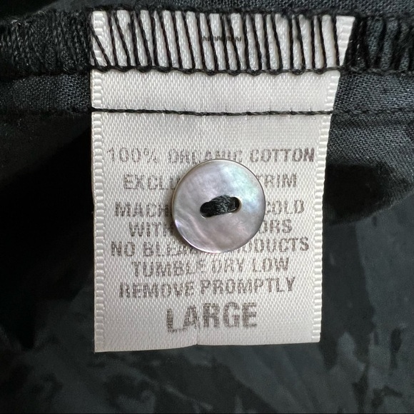 STEWART + BROWN 100% Organic Cotton Black / Grey Blouse L - Picture 6 of 7